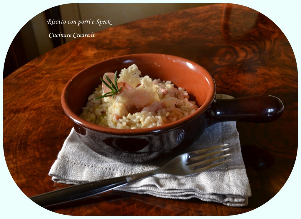 Risotto con porri e speck