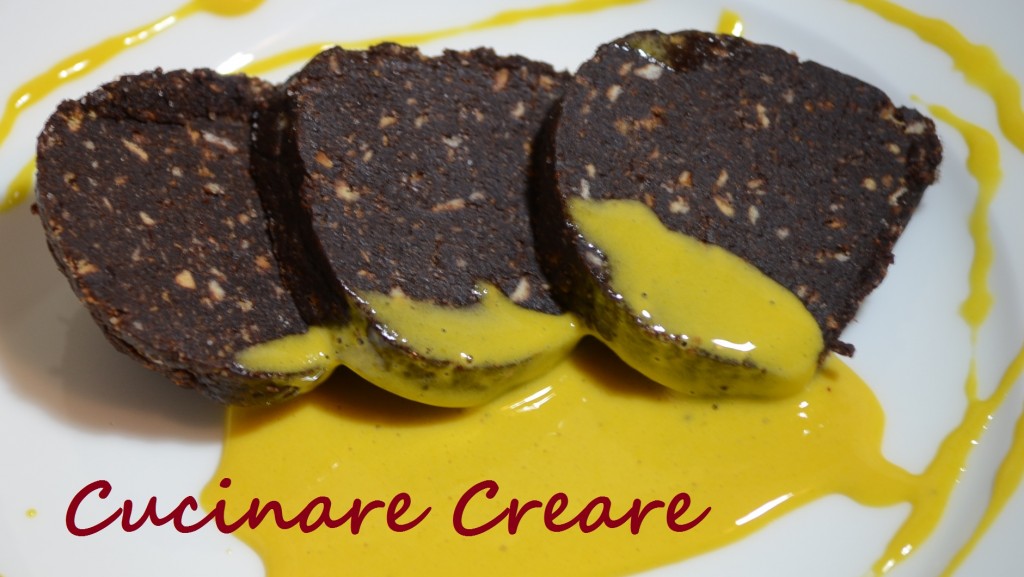 salame di cioccolato con zabaione