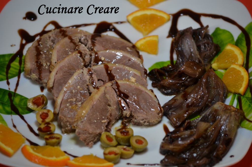 Petto d'anatra e radicchio all'aceto balsamico