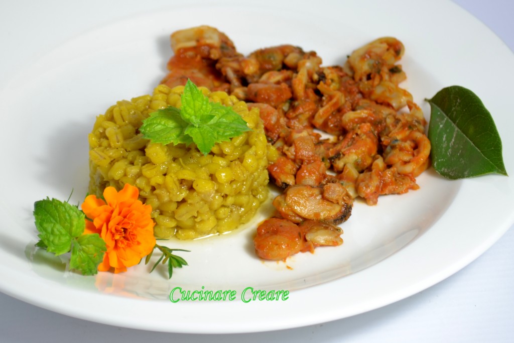 Farro e sugo di pesce