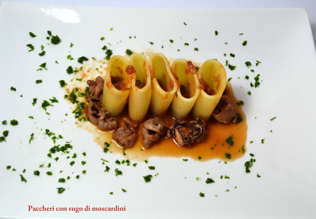 Paccheri con moscardini