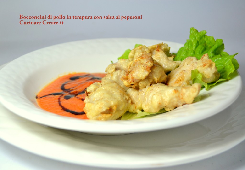 pollo fritto con salsa ai peperoni